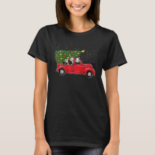 T-shirt Panda Ours Voiture Rouge De Noël Camion Avec Arbre