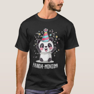 T-shirt Panda Panda-Monium Animal Pun Kawaii Coon Baseball