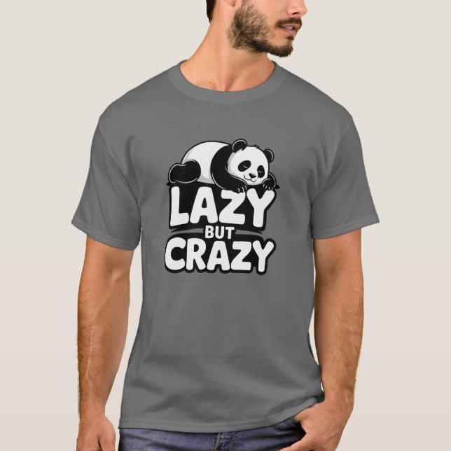 T-Shirt Panda Paresseux Mais Fou (Devant)