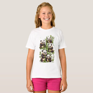 T-shirt Panda Party : Bamboo Feast Design,
