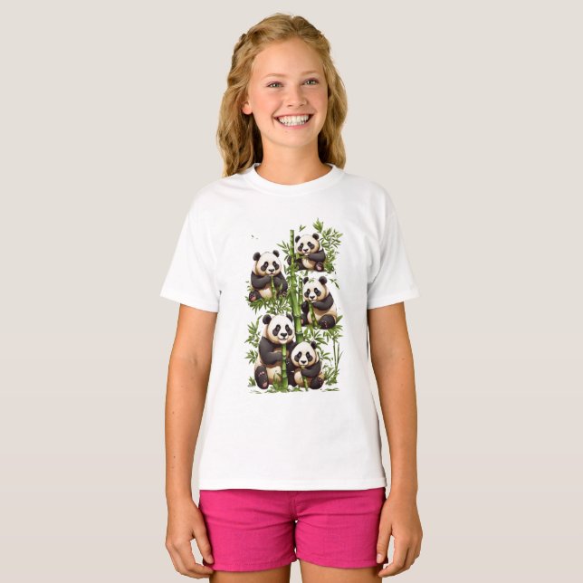 T-shirt Panda Party : Bamboo Feast Design, (Devant entier)