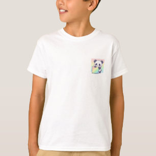 T-shirt Panda Pastel Endormi Enfants Arc-en-Ciel