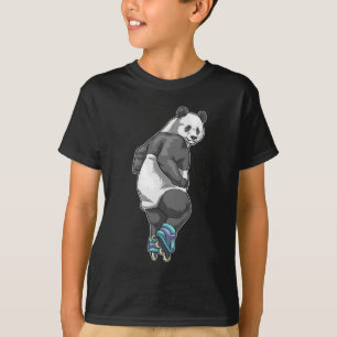 T-shirt Panda Patinage en ligne Roller skates