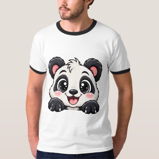 T-shirt Panda Peekaboo Mignon (Devant)