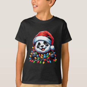 T-shirt Panda Père Noël Lumière de Noël Pyjama Panda de No