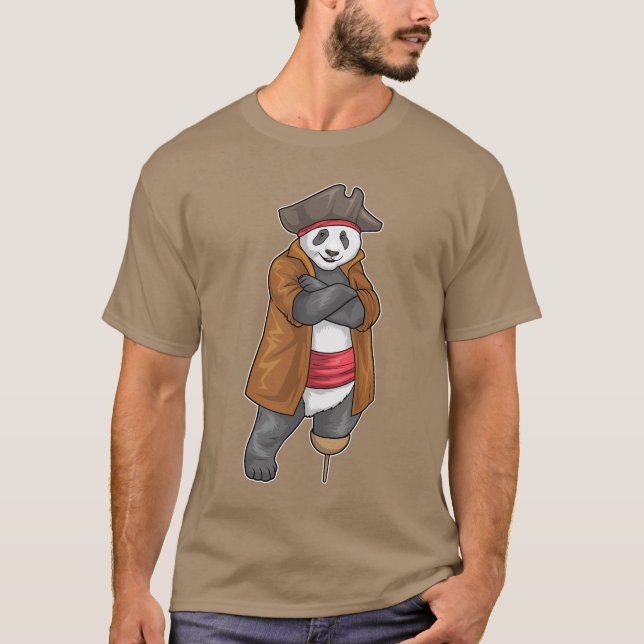 T-shirt Panda Pirate Jambe de bois (Devant)