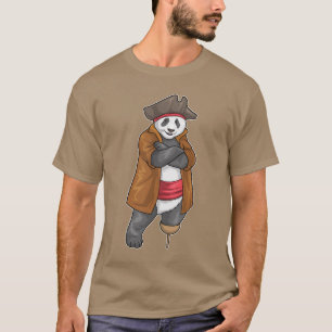 T-shirt Panda Pirate Pied en bois