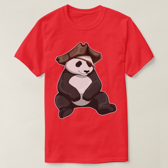 T-shirt Panda Pirate Pirate casquette (Design devant)