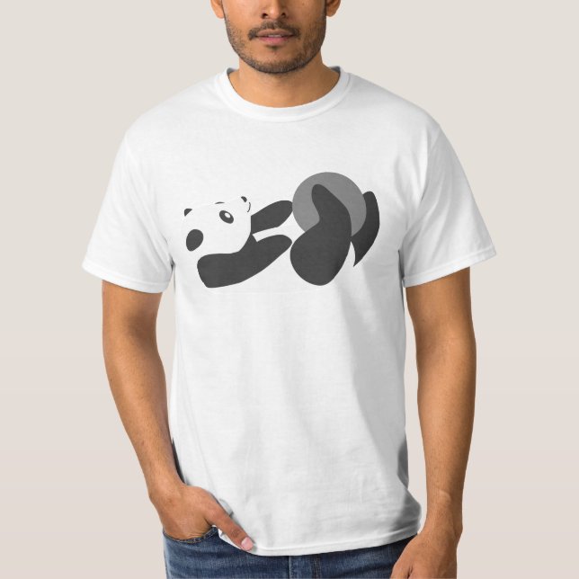T-shirt Panda Playing (Noir) (Devant)