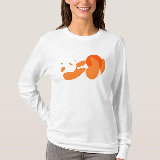 T-shirt Panda Playing (Orange) (Devant)