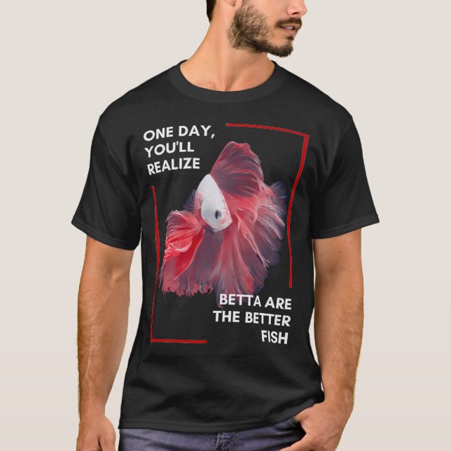 T-shirt Panda Poisson rouge - Poisson rouge Oranda noir -  (Devant)