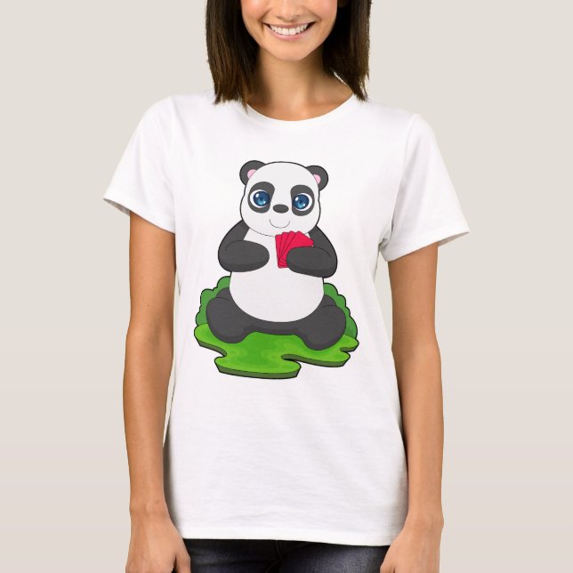 T-shirt Panda Poker Poker cards Card game (Devant)
