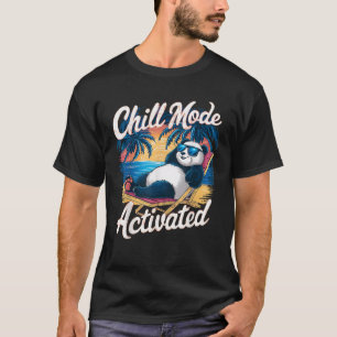 T-shirt Panda Portant le verre soleil mode Chill Activé ét