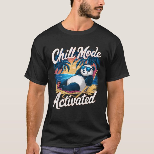 T-shirt Panda Portant le verre soleil mode Chill Activé ét (Devant)