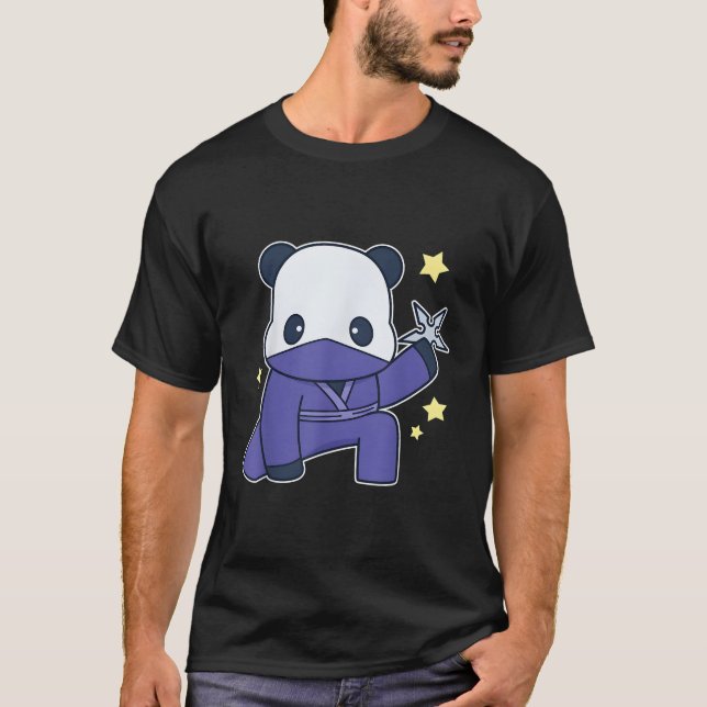 T-shirt Panda Portant Un Ours Ninja Panda (Devant)