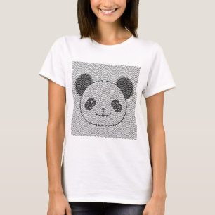 T-shirt Panda Porte Face Sur La Vague Motif