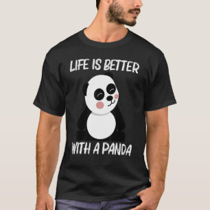 T-shirt Panda Pour Hommes Femmes Noir Blanc Ours Cuisine