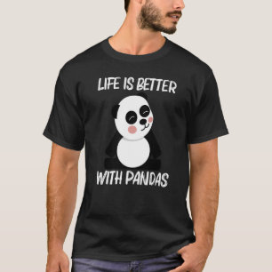 T-shirt Panda Pour Hommes Femmes Noir Blanc Ours Cuisine
