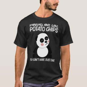 T-shirt Panda Pour Hommes Femmes Noir Blanc Ours Cuisine