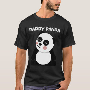 T-shirt Panda Pour Papa Black White Bear Cub