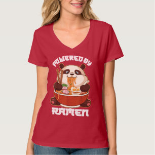 T-shirt PANDA POWEREE PAR RAMEN Ramen mangeant Panda gra