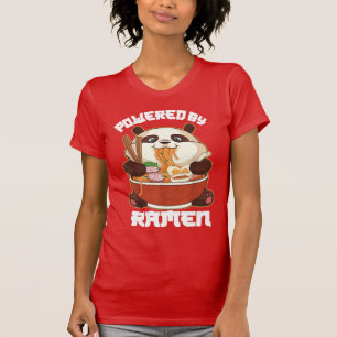 T-shirt PANDA POWEREE PAR RAMEN Ramen mangeant Panda gra