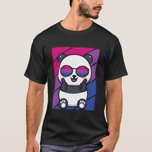 T-shirt Panda Pride Biual Flag Lgbtq Proud Ally Pride Supp (Devant)