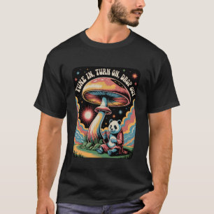 T-shirt Panda Psychédélique Rétro Champignon Vibes Cosmiqu