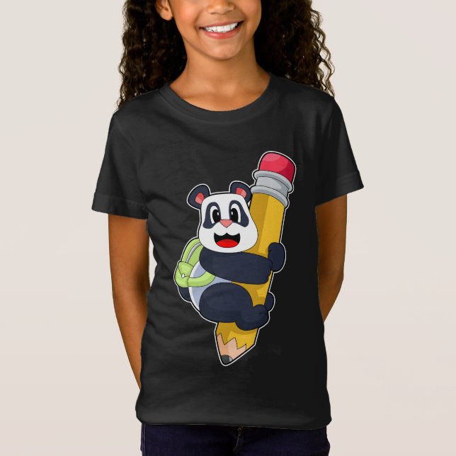 T-Shirt Panda Pupil Pencil (Devant)