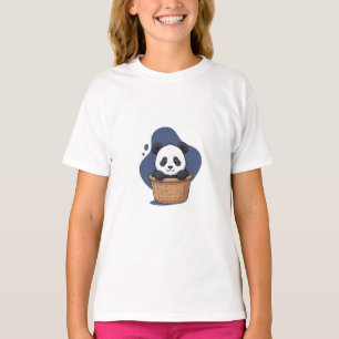 T-shirt Panda qui regarde du panier pour enfants