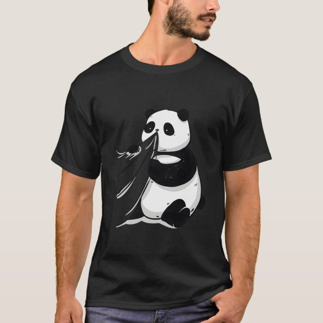 T-shirt Panda qui se mouche sur la table de maman (Devant)