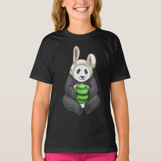 T-shirt Panda Rabbit oeuf de Pâques Pâques (Devant)