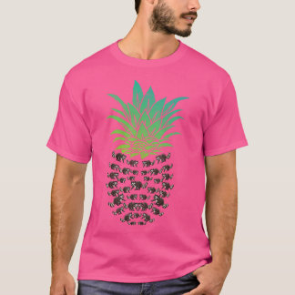 T-shirt Panda Raccoon Tropical Ananas Retro Trash Panda