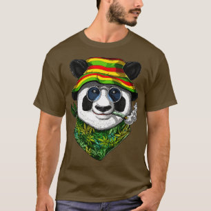 T-shirt Panda Rastafari Fumer les mauvaises herbes