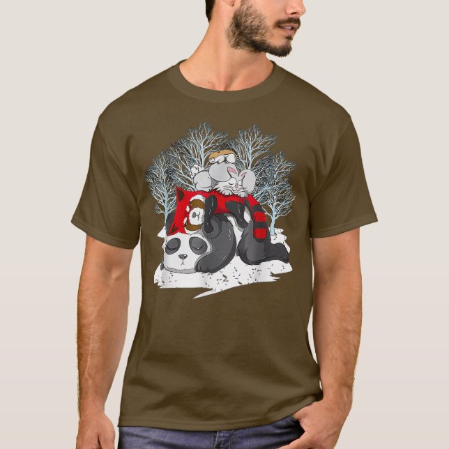 T-shirt Panda Red Panda Rabster Hamster Pyramid Dormir (Devant)