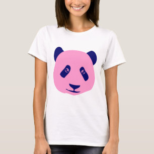 T-shirt Panda - rose et bleu foncé