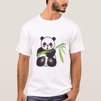 T-shirt Panda rose noir