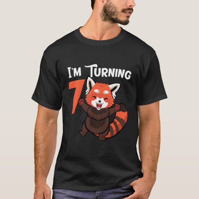 T-shirt Panda Rouge 7 J'Ai 7 Ans (Devant)