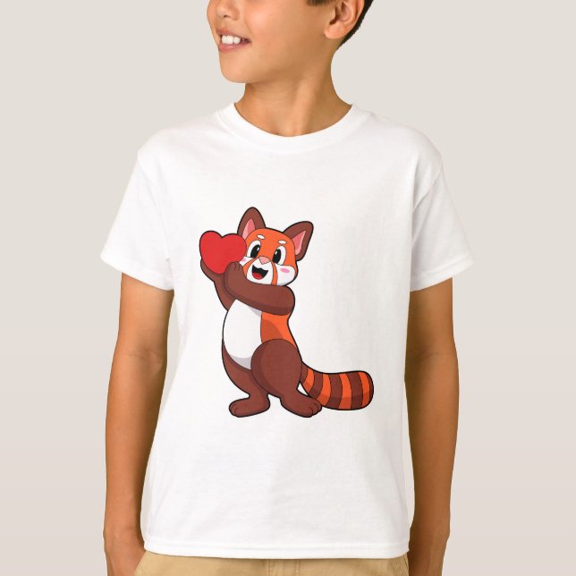 T-shirt Panda rouge à l'amour avec coeur.PNG (Devant)