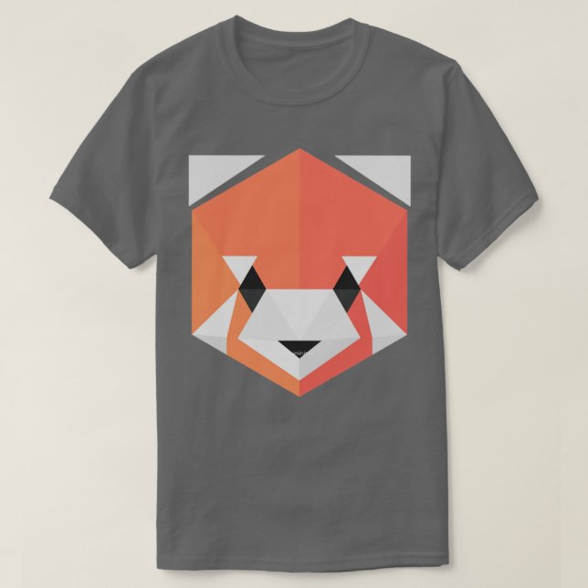T-shirt Panda rouge animal jaune (Design devant)