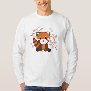 T-shirt Panda Rouge Animaux Doux Pour Kawaii Kawaii