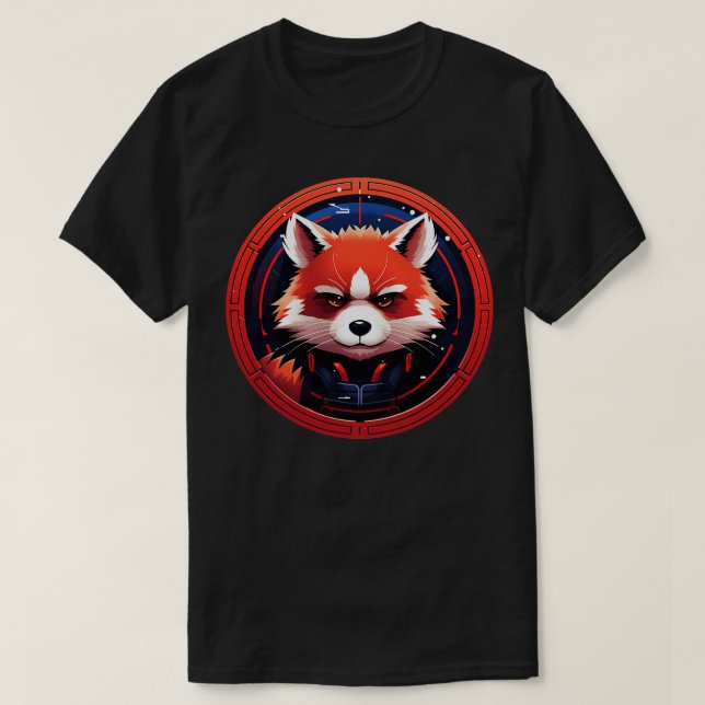 T-shirt Panda rouge, astronaute d'animaux spatiaux (Design devant)