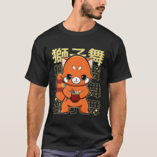 T-shirt Panda Rouge Avec Ra