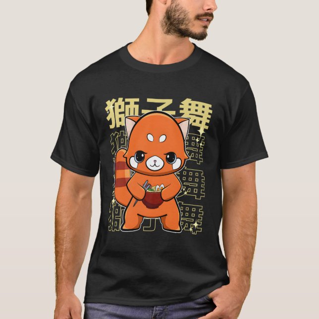 T-shirt Panda Rouge Avec Ra (Devant)