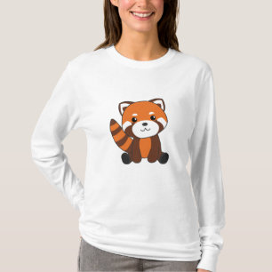 T-shirt Panda Rouge Cute Animaux Pour Enfants Kawaii