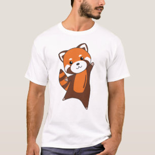 T-shirt Panda Rouge Cute Animaux Pour Enfants Kawaii