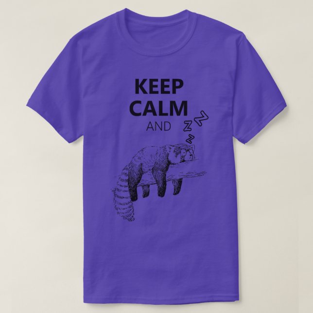 T-shirt Panda rouge dormant mignon 2 (Design devant)