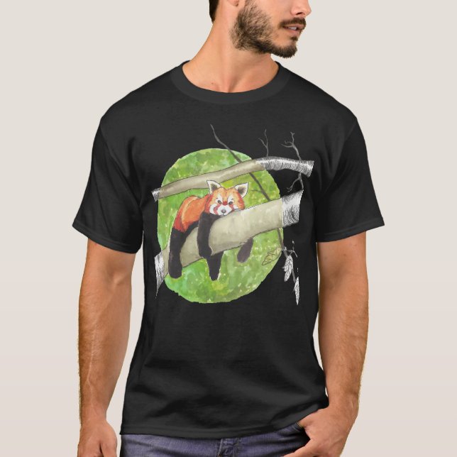 T-shirt Panda rouge endormi (Devant)