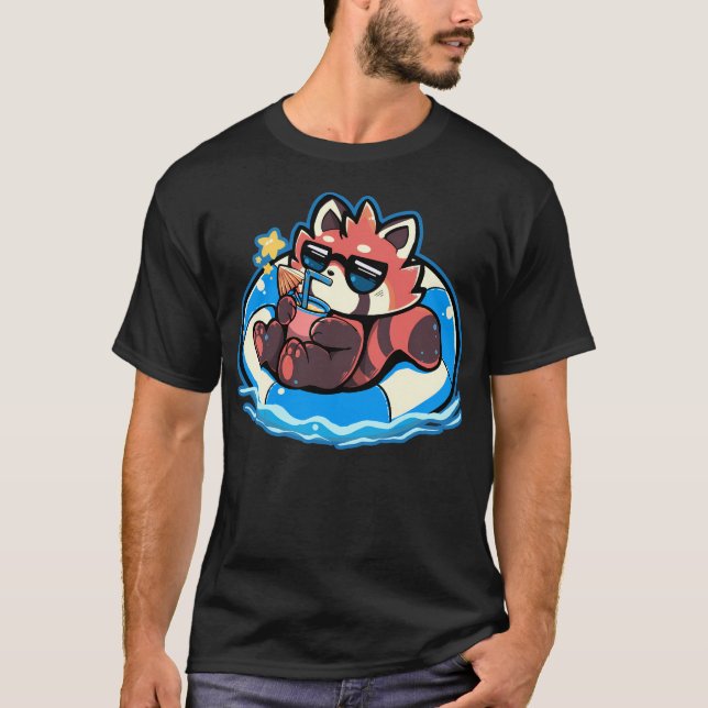 T-shirt Panda rouge été (Devant)