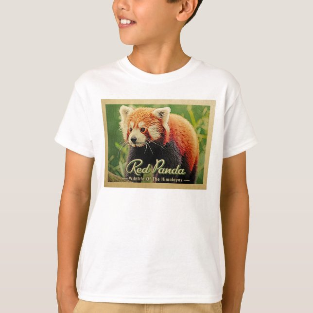 T-shirt Panda Rouge - Faune De L'Himalaya (Devant)